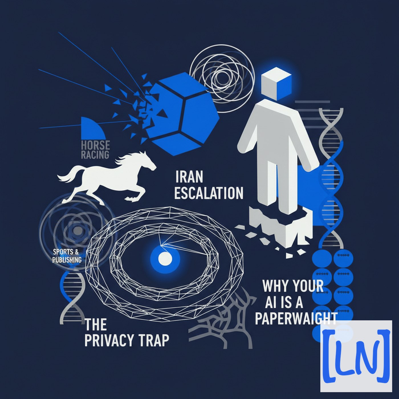 Cover art for Iran Escalation, The Privacy Trap, and Why Your AI Is a Paperweight