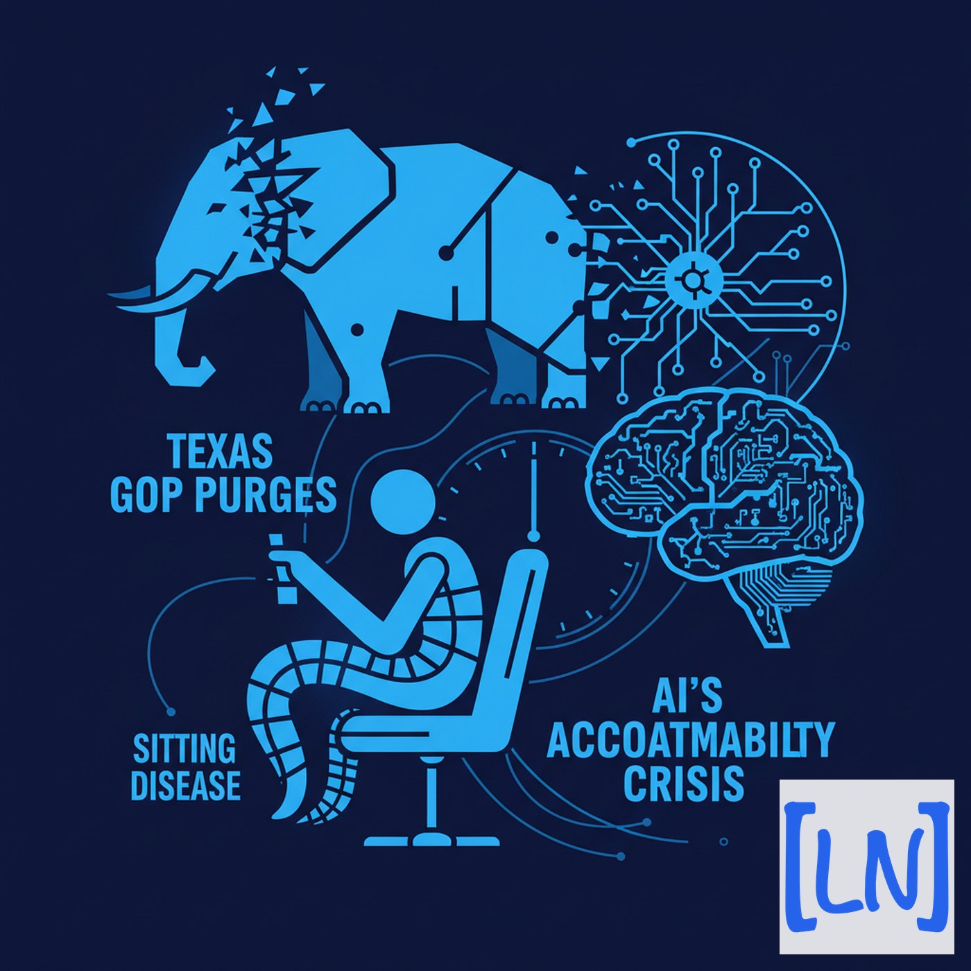 Cover art for Texas GOP Purges, the Sitting Disease, and AI’s Accountability Crisis