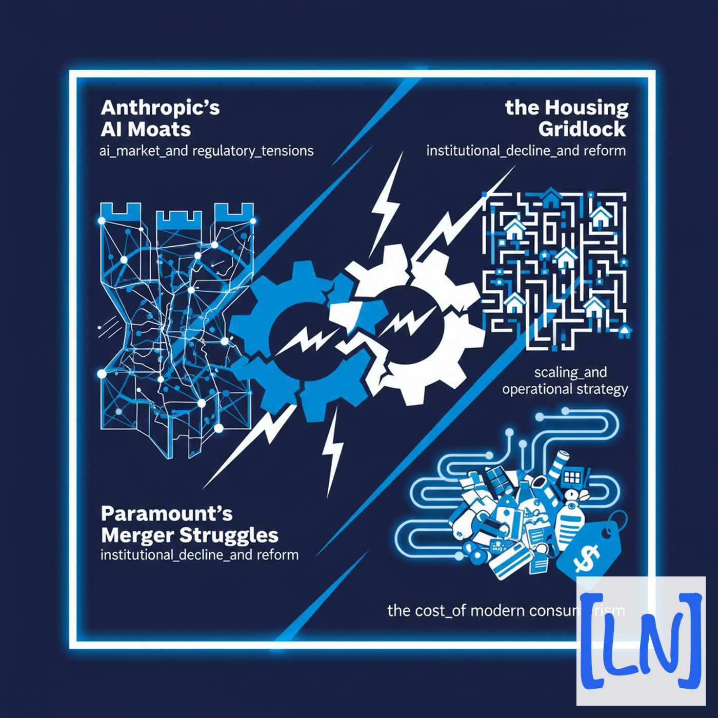 Cover art for Anthropic’s AI Moats, Paramount’s Merger Struggles, and the Housing Gridlock