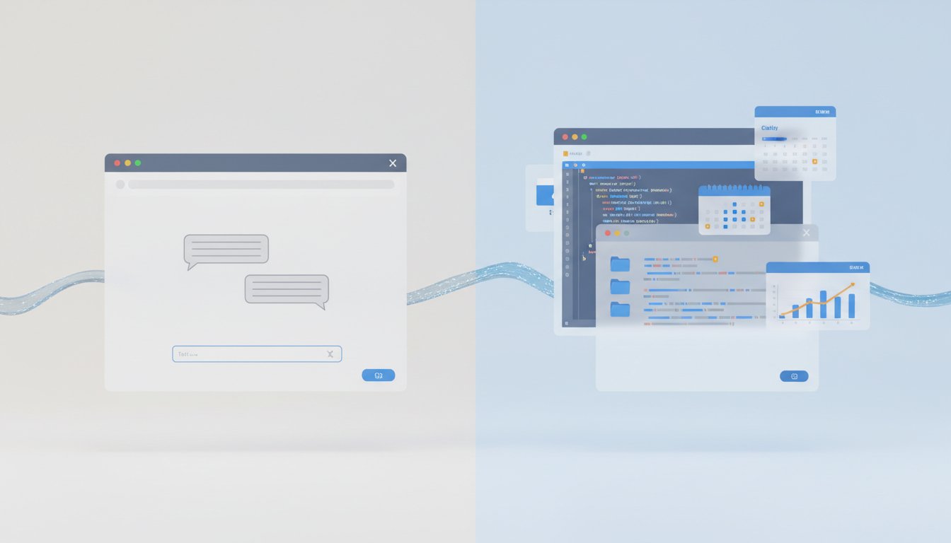 Desktop AI Agent Capabilities Exceed Web Interface Functionality