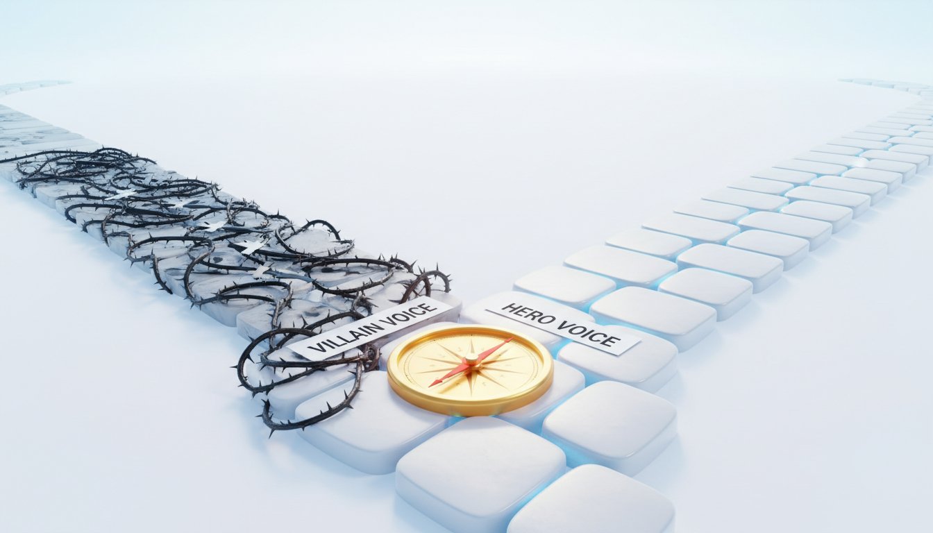 Acting Confidently Overrides Doubt by Managing Internal Voices